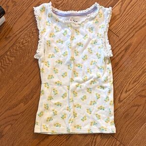 Mini Boden Floral Ruffle Sleeve Kids Top